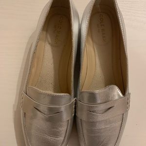 Cole Haan silver loafer size 6.5